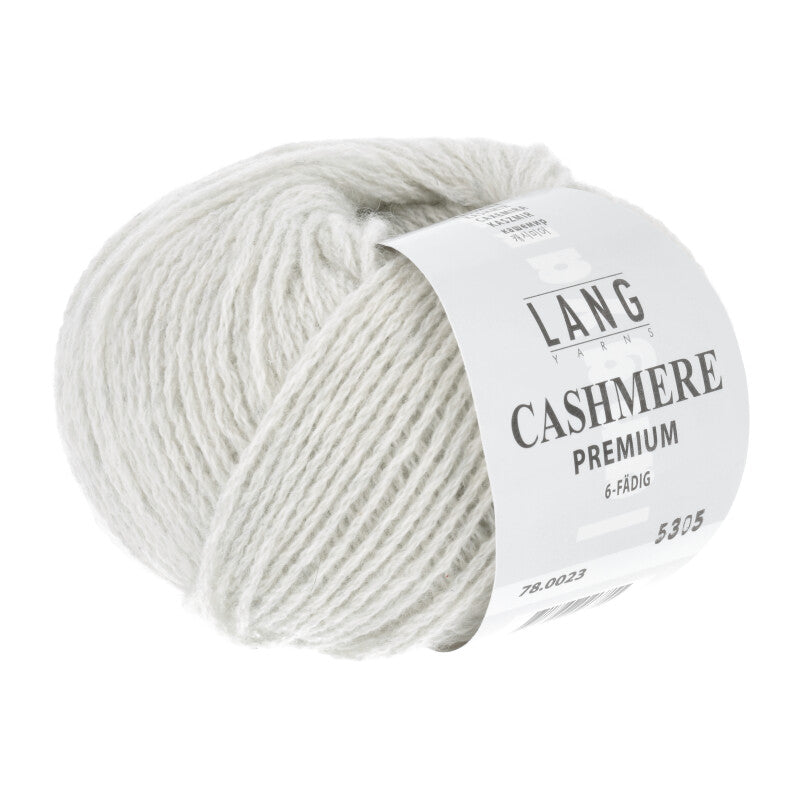 Lang Yarns Cashmere Premium Yarn, 115m / 25g – Light Grey Mélange (0023)