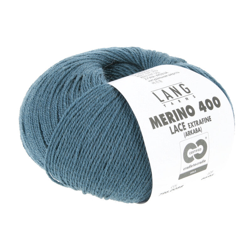 Lang Yarns Merino 400 Lace – 25g / 200m – Petrol (0088)