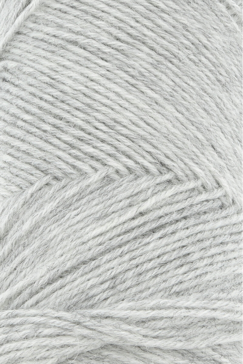 Lang Yarns Jawoll Yarn, 190m / 50g – Light Grey Mélange (0023), yarn texture
