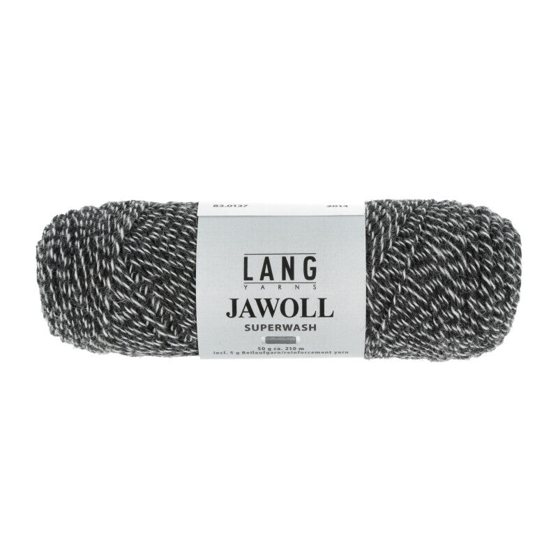 Lang Yarns Jawoll Yarn, 190m / 50g – Anhtracite/Ecru Mouliné (0137)