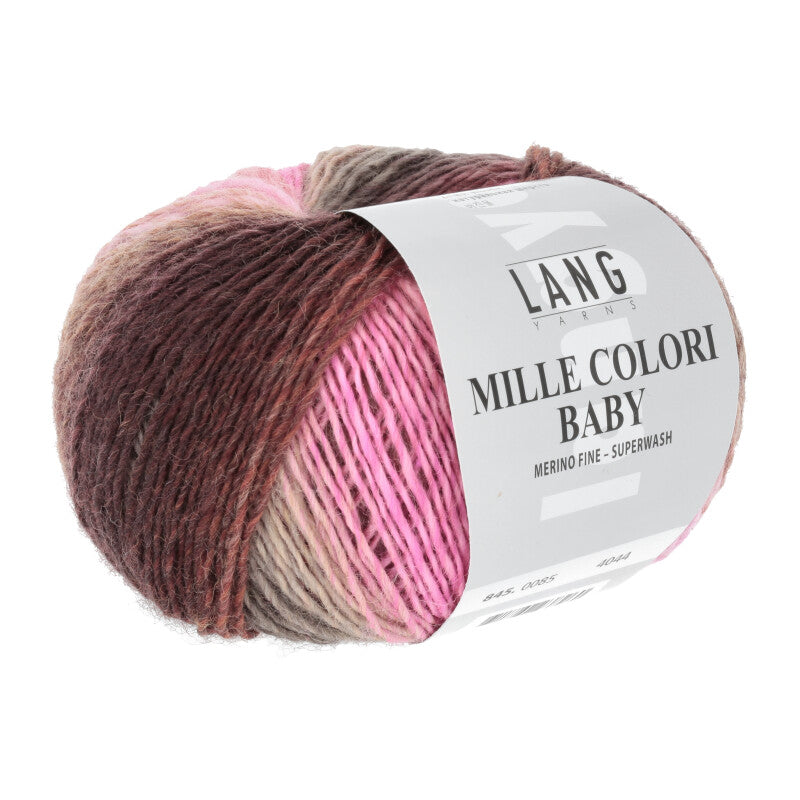 Lang Yarns Mille Colori Baby – 50g / 190m – Pink/Brown (0085)