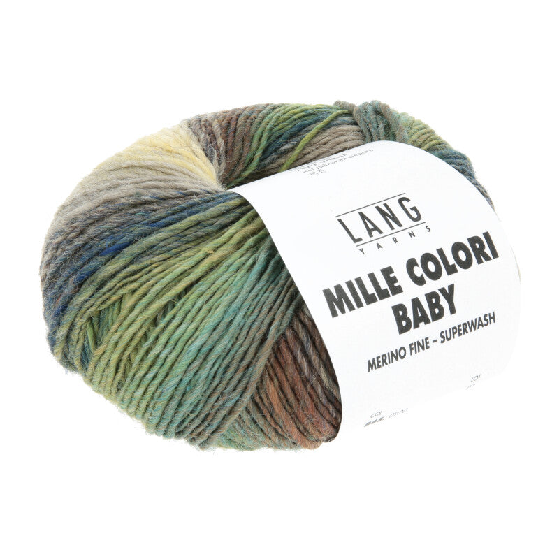 Lang Yarns Mille Colori Baby – 50g / 190m – Navy/Baby Yellow/Emerald (0220)