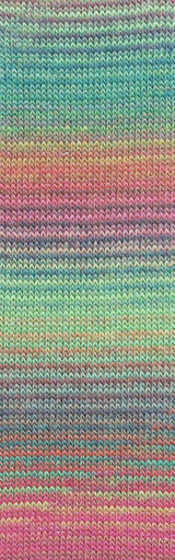 Lang Yarns Mille Colori Socks & Lace Luxe – 100g / 400m – Pink/Green/Purple (0200) – detail
