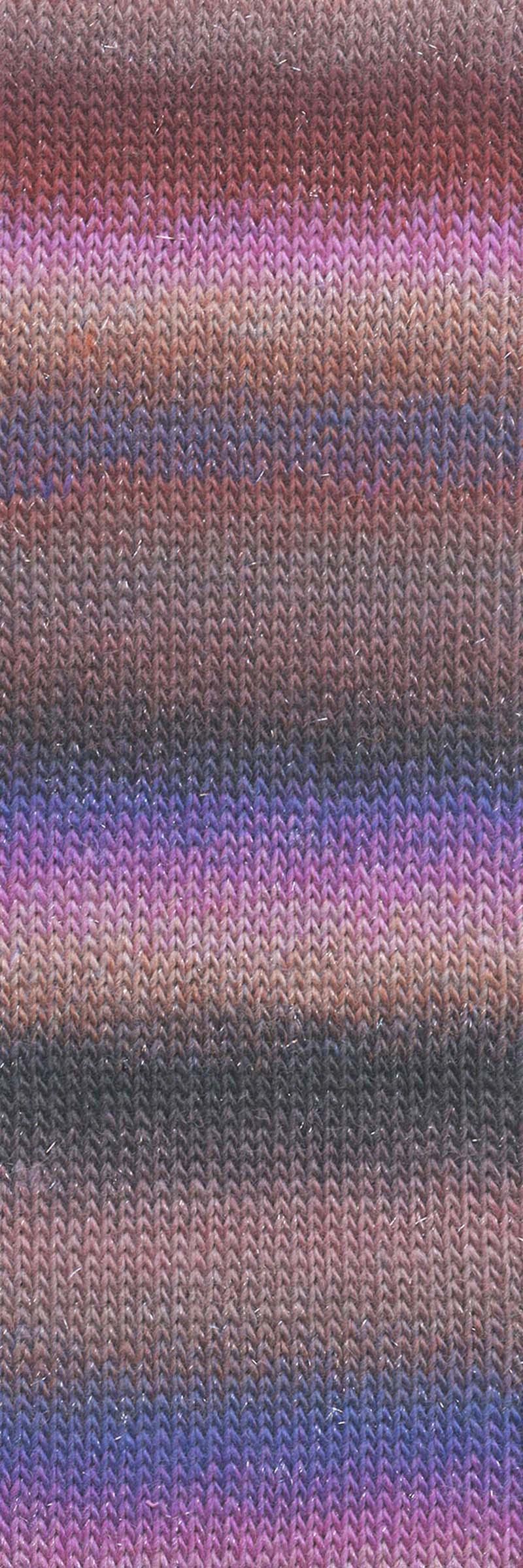 Lang Yarns Mille Colori Socks & Lace Luxe – 100g / 400m – Brown/Red/Violet (0219) – detail