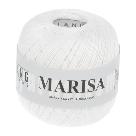 Lang Yarns Marisa – 100% Egyptian cotton yarn, 50g/210m – White (0001)