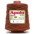 Apolo Eco 4/6 Cotton Cord Yarn – Ideal for Crochet Bags & Home Decor (600g) - Leo Hobby - A large cone of brown wool yarn with a white and red label reading 'Apolo ECO' and '6', photographed on a clean white background.