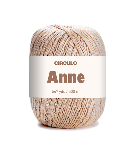 Circulo ANNE - 100% mercerized Cotton Yarn, 500m / 147g - Ball of yarn with 'Circulo Anne' label on a white background