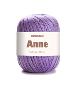 Circulo ANNE - 100% mercerized Cotton Yarn, 500m / 147g - Purple ball of yarn with 'Circulo Anne' label on a white background
