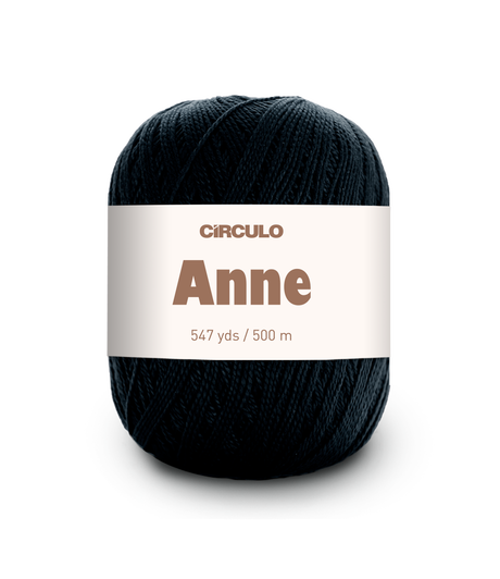 Circulo ANNE - 100% mercerized Cotton Yarn, 500m / 147g - Dark blue ball of yarn with a white label on a white background