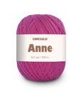 Circulo ANNE - 100% mercerized Cotton Yarn, 500m / 147g - Pink ball of yarn with a 'Circulo Anne' label on a white background