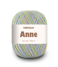 Circulo ANNE - 100% mercerized Cotton Yarn, 500m / 147g - Multicolored yarn ball with 'Circulo Anne' label on a white background
