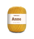 Circulo ANNE - 100% mercerized Cotton Yarn, 500m / 147g - Yellow ball of yarn with a 'Circulo Anne' label on a white background