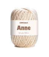 Circulo ANNE - 100% mercerized Cotton Yarn, 500m / 147g - Ball of yarn with 'Circulo Anne' label on a white background
