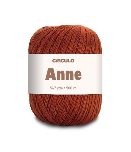 Circulo ANNE - 100% mercerized Cotton Yarn, 500m / 147g - Ball of yarn with 'Circulo Anne' label on a white background