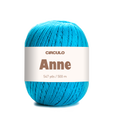 Circulo ANNE - 100% mercerized Cotton Yarn, 500m / 147g - Blue yarn ball with 'Circulo Anne' label on a white background