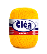 Circulo Clea 100% Cotton Yarn, 1000m/151 gr - Yellow ball of yarn with Cleá label on a white background