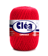 RCirculo Clea 100% Cotton Yarn, 1000m/151 gr - ed ball of yarn with Cleá label on a white background