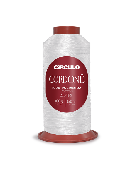 Circulo Cordone 100% Polyamide Crochet Yarn, 450 m / 100 g - Spool of Circulo brand thread on a white background