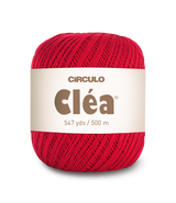 Circulo Clea 100% Cotton Yarn for Crochet and Knitting, 500m/75 gr - Leo Hobby -  Red ball of yarn with 'Circulo Clea' label on a white background