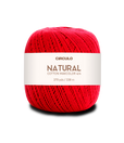 Circulo Natural Cotton Maxcolor (Barroco) 4/4 100% Cotton Yarn for Crochet and Knitting, 338m/200g - Leo Hobby -  Red ball of yarn with a white label on a white background
