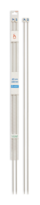 Pony Classic Aluminium Single Pointed Knitting Needles – 35, 40 & 60 cm, 60 cm, 3.50 mm