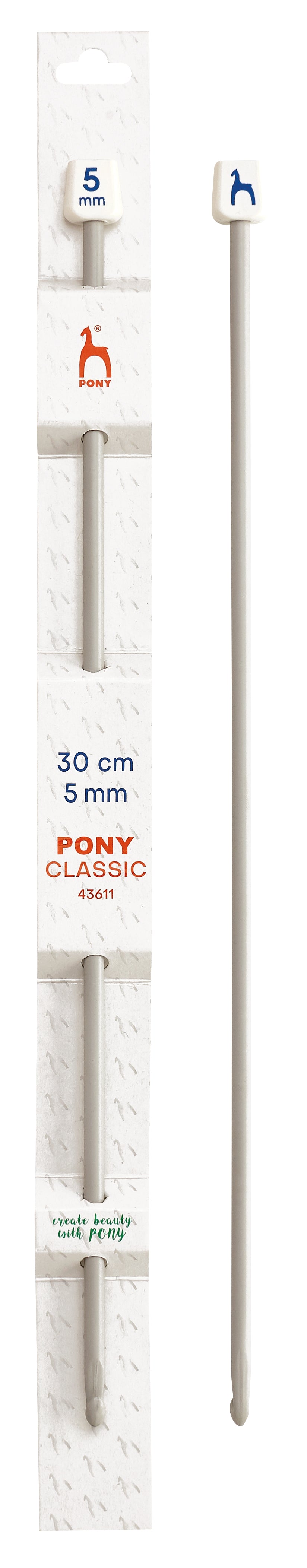 Pony Classic Aluminium Tunisian Crochet Hooks – 30 cm, 5.00 mm