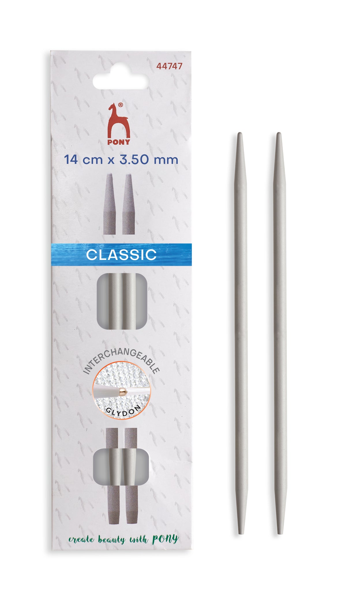 Pony Classic Aluminium Interchangeable Knitting Needle Tips – 10.5 & 14 cm, 14 cm, 3.50 mm