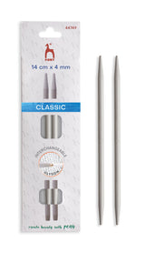 Pony Classic Aluminium Interchangeable Knitting Needle Tips – 10.5 & 14 cm, 14 cm, 4.00 mm