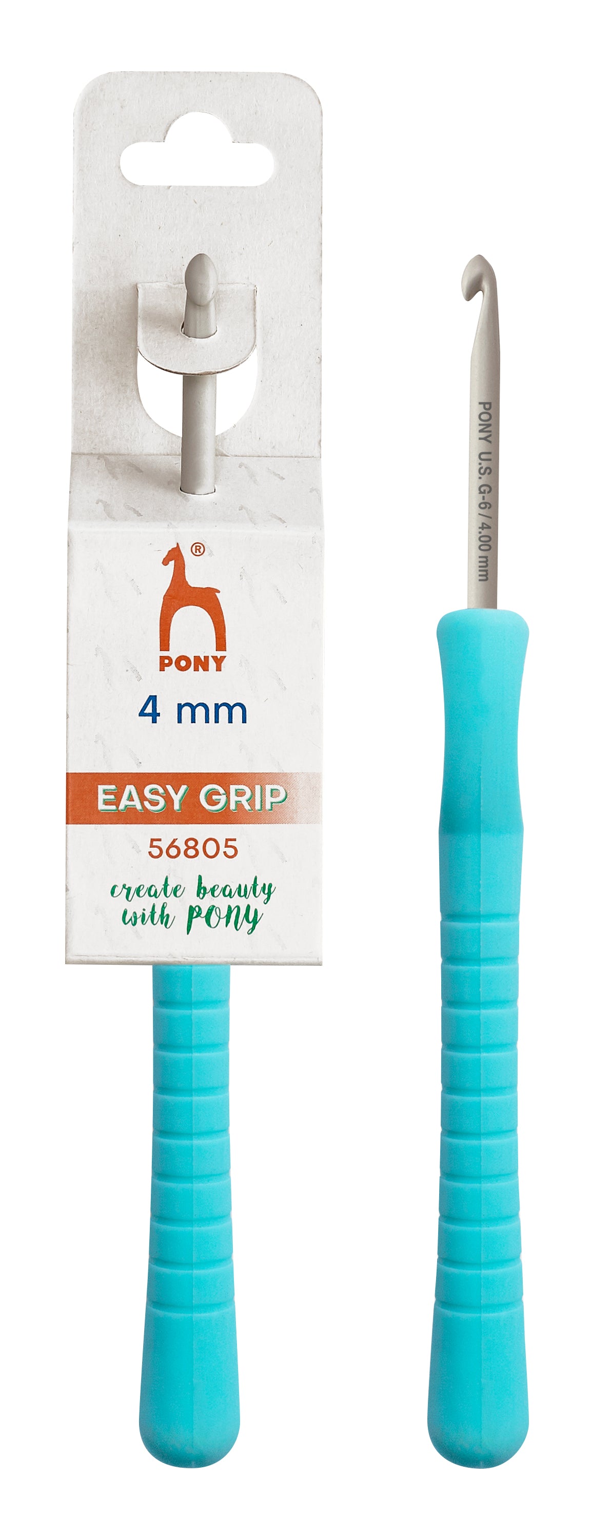 Pony Easy Grip Aluminium Crochet Hooks – 2 to 10 mm, 4.00 mm