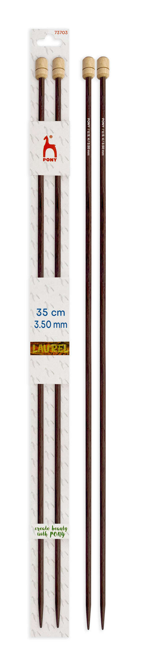 Pony Laurel Single Pointed Knitting Needles – 35 cm, 3.50 mm