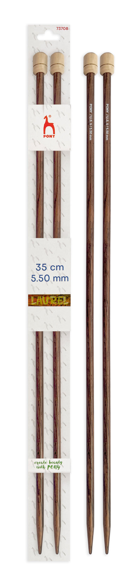 Pony Laurel Single Pointed Knitting Needles – 35 cm, 5.50 mm