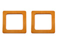 Circulo Square Wooden Handle for Bag, 14 x 14 cm- 1 pair - Two square wooden frames on a white background