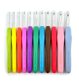 Circulo TPR Soft Handle Crochet Hook Set – 11 pcs - Set of colorful crochet hooks on a white background