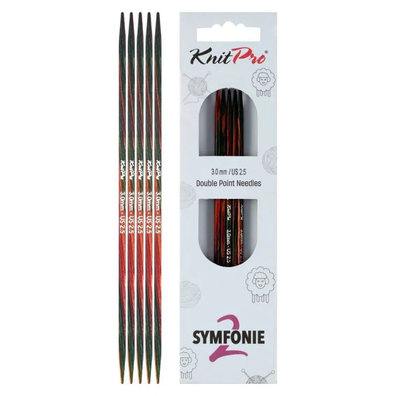 KnitPro Symfonie 2 double pointed knitting needles, 3.00 mm