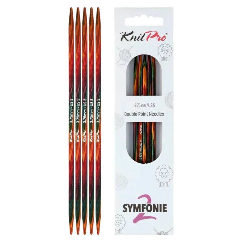 KnitPro Symfonie 2 double pointed knitting needles, 3.75 mm