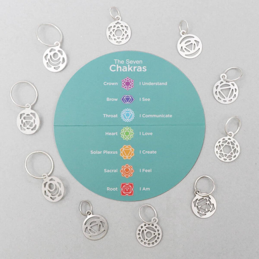 Sterling Silver Plated Chakra Stitch Markers by KnitPro